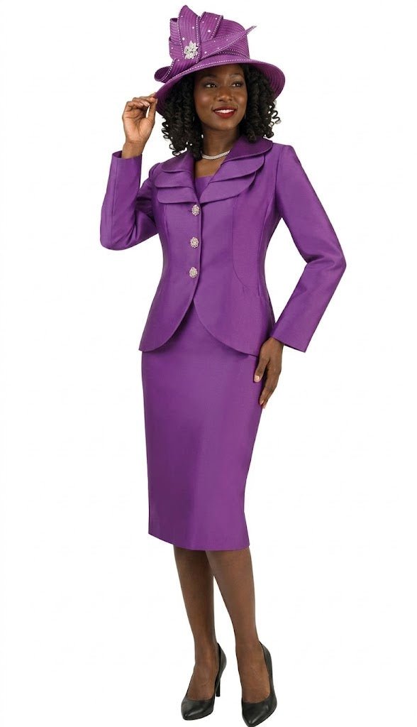 Elegant Tiered - Collar Two - Piece Skirt Suit by Lily & Taylor - Especially Yours
