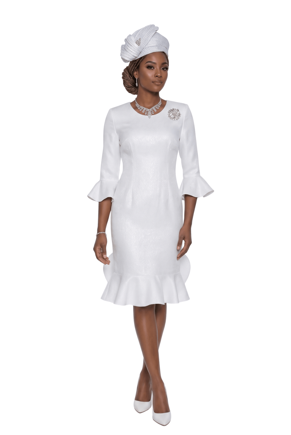 Ruffle Hem Church Dress by Lily & Taylor - Especially Yours