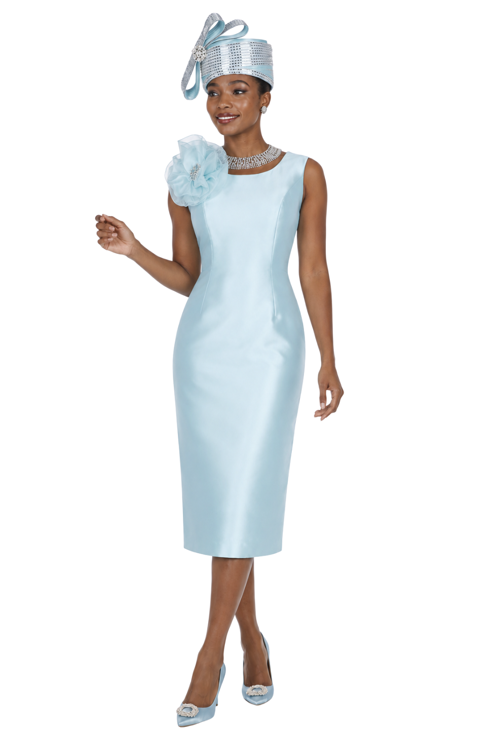 Elegant Embroidered Duster Dress Suit - 6359