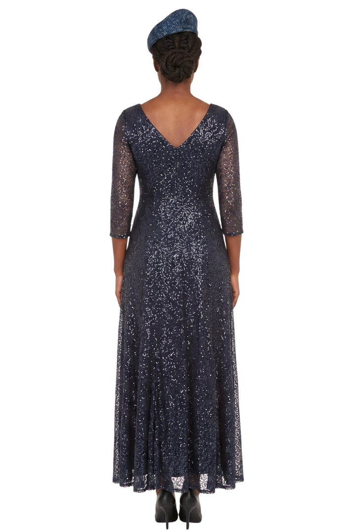 Evening Dress w/ See-thru Sleeves