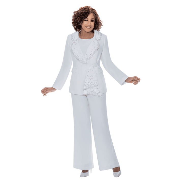 Crepe Pantsuit with Cami, Rounded Collar Jacket 309093 - Especially Yours