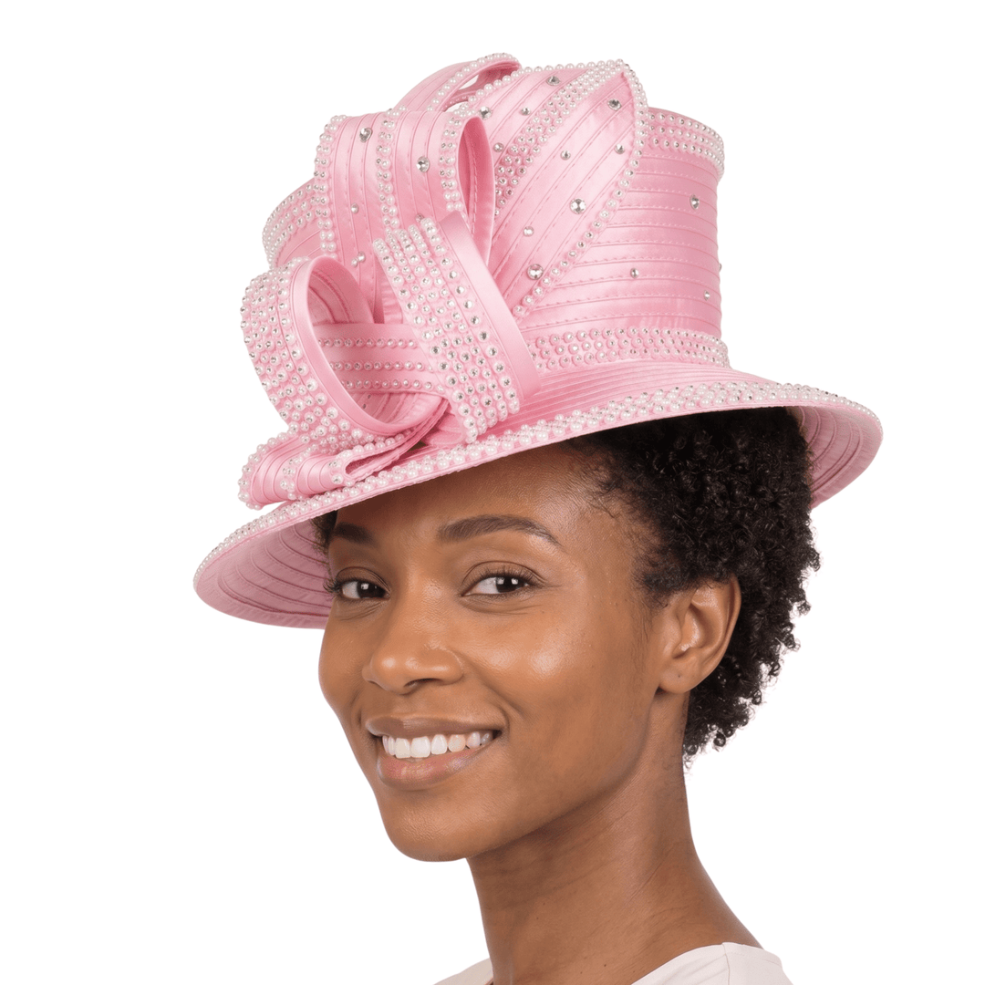 Rhinestone Embellished Sculpted Wide-Brim Hat - Especially Yours