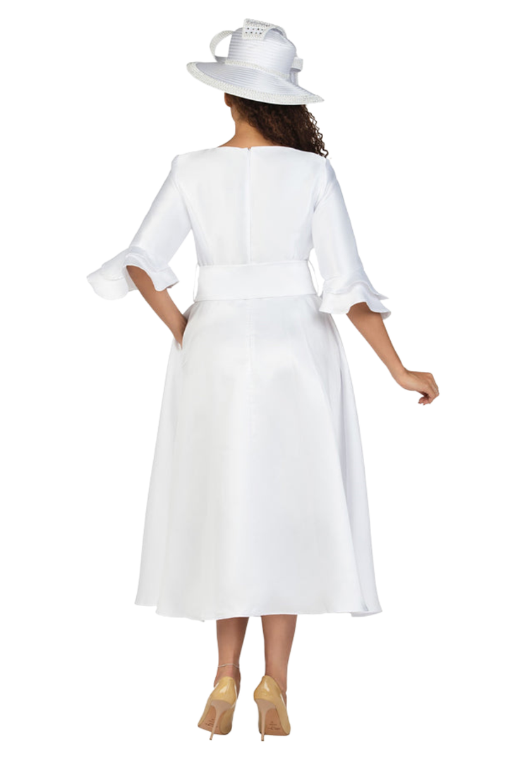 1pc Silky Twill Fit&Flare Drs w/ Belt-Plus Size