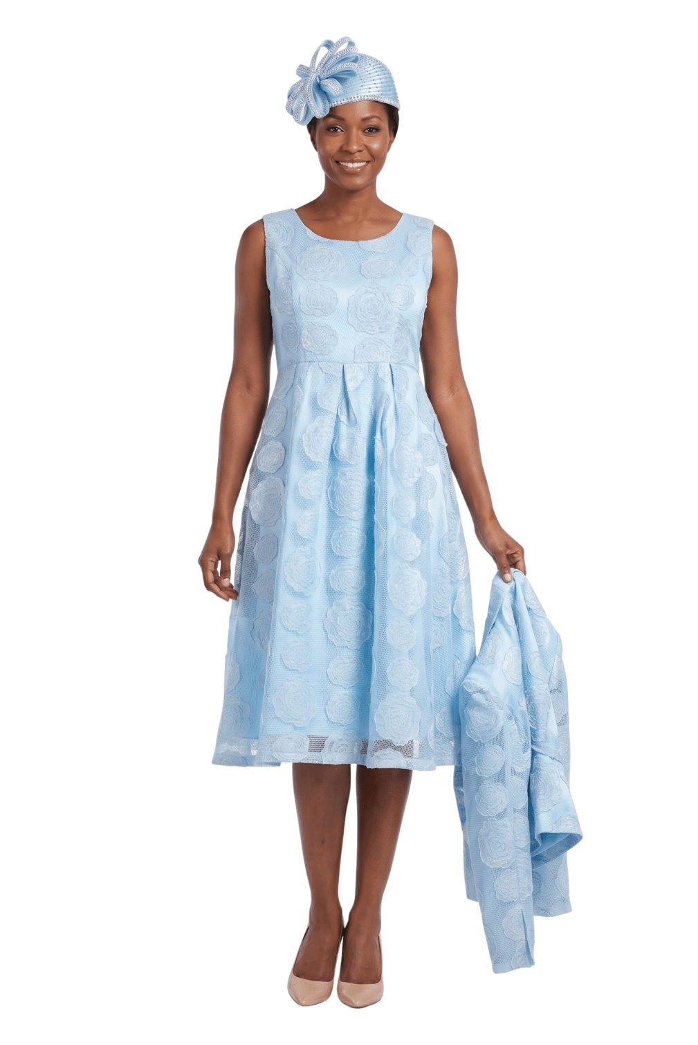 2pc Rose Organza A - line Bolero Jkt Dress - Especially Yours