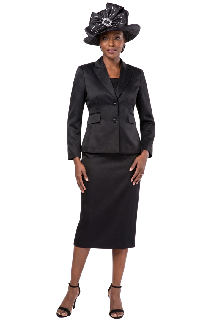 2pc Notch Collar 2-button Skirt Suit