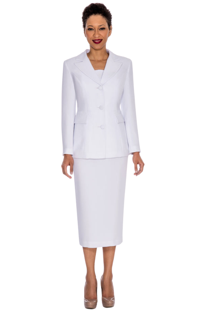 2pc Notch Collar 3-button Skirt Suit-Plus