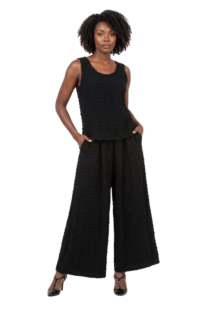 3pc Popcorn Hi-Lo Jkt, Cami, Culottes Set