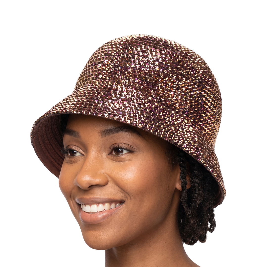 METALLIC STONED BUCKET HAT