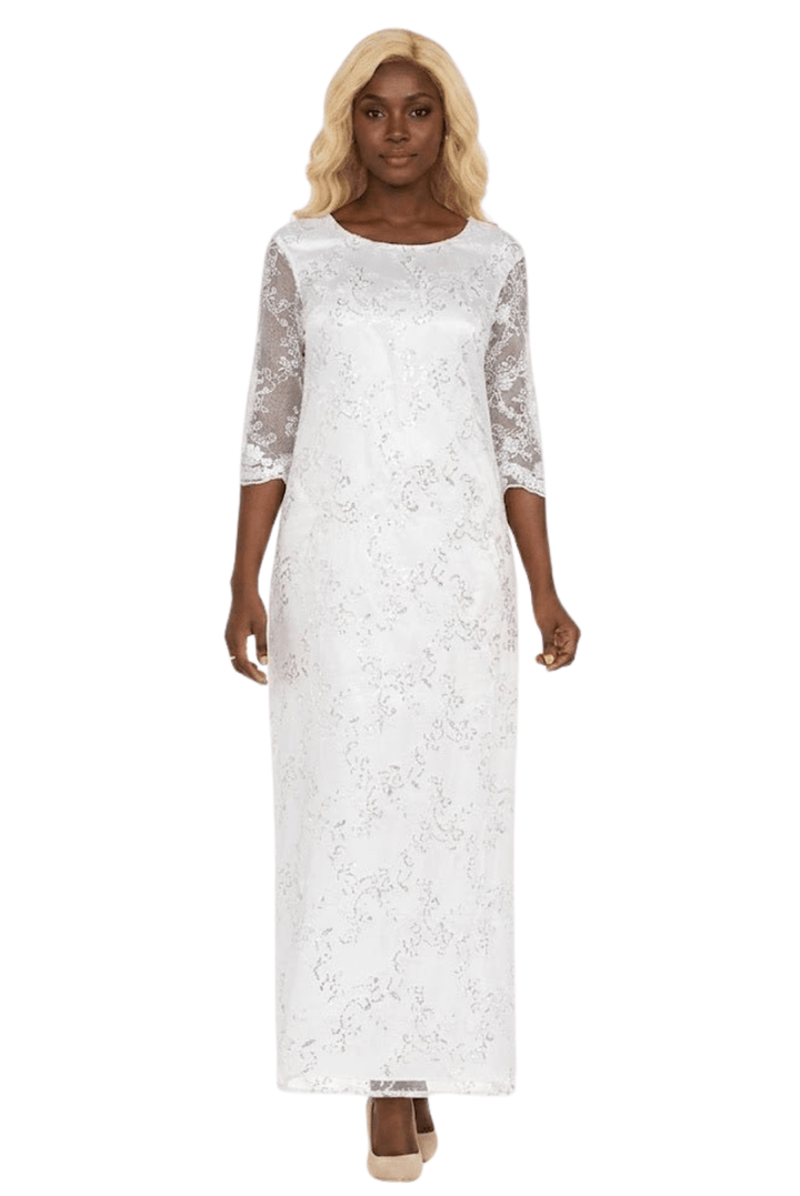 2pc Lux Sequined Lace Drs + Hi - low Cape - Especially Yours