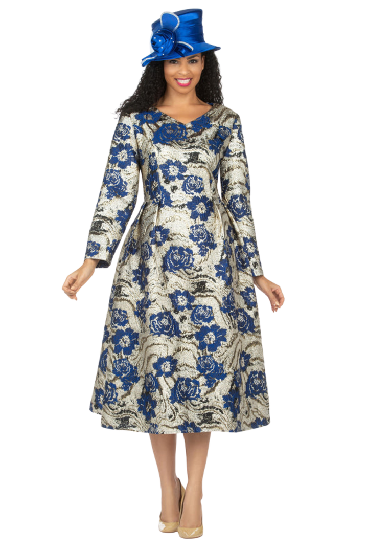 1pc Lux Brocade A-line Dress w/ Cape