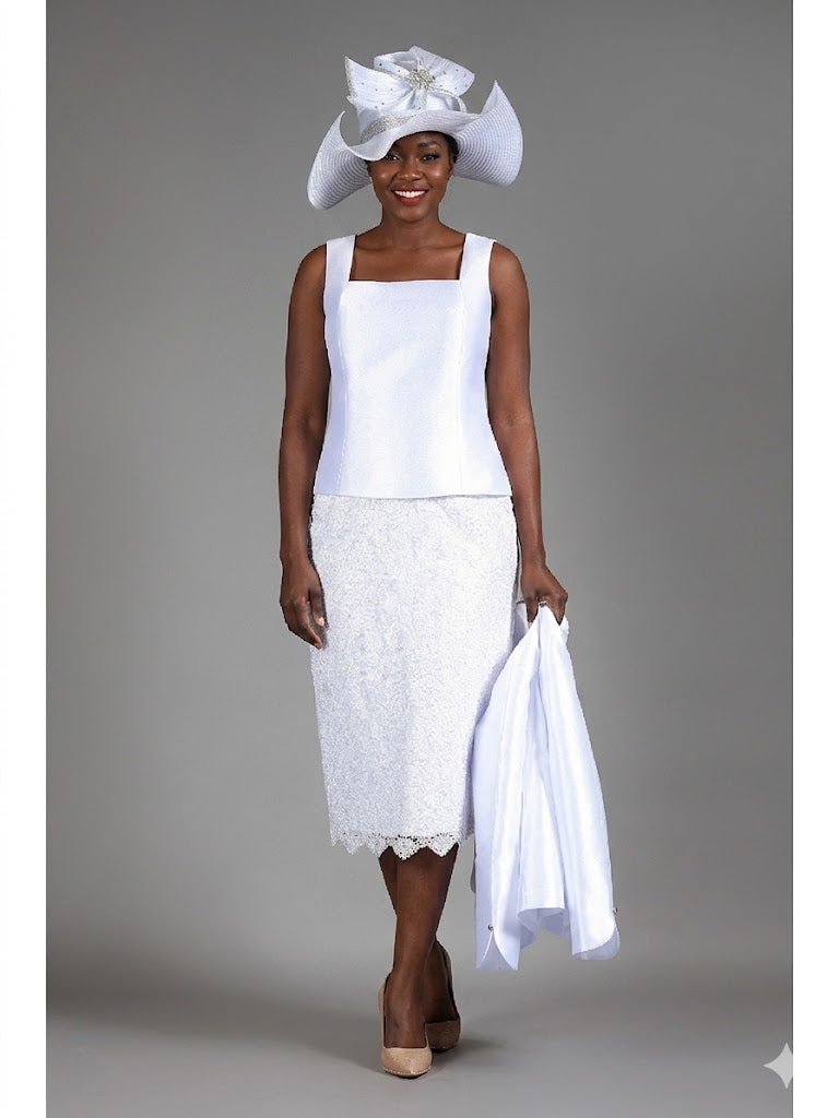 3pc Silky Twill&Lux Lace Combo Skt Suit - Especially Yours