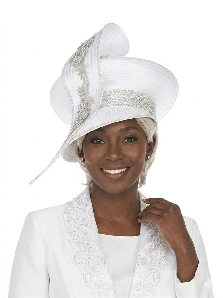 Oversize Pillbox Hat w/ Embroidery, Beads&Stones - Especially Yours