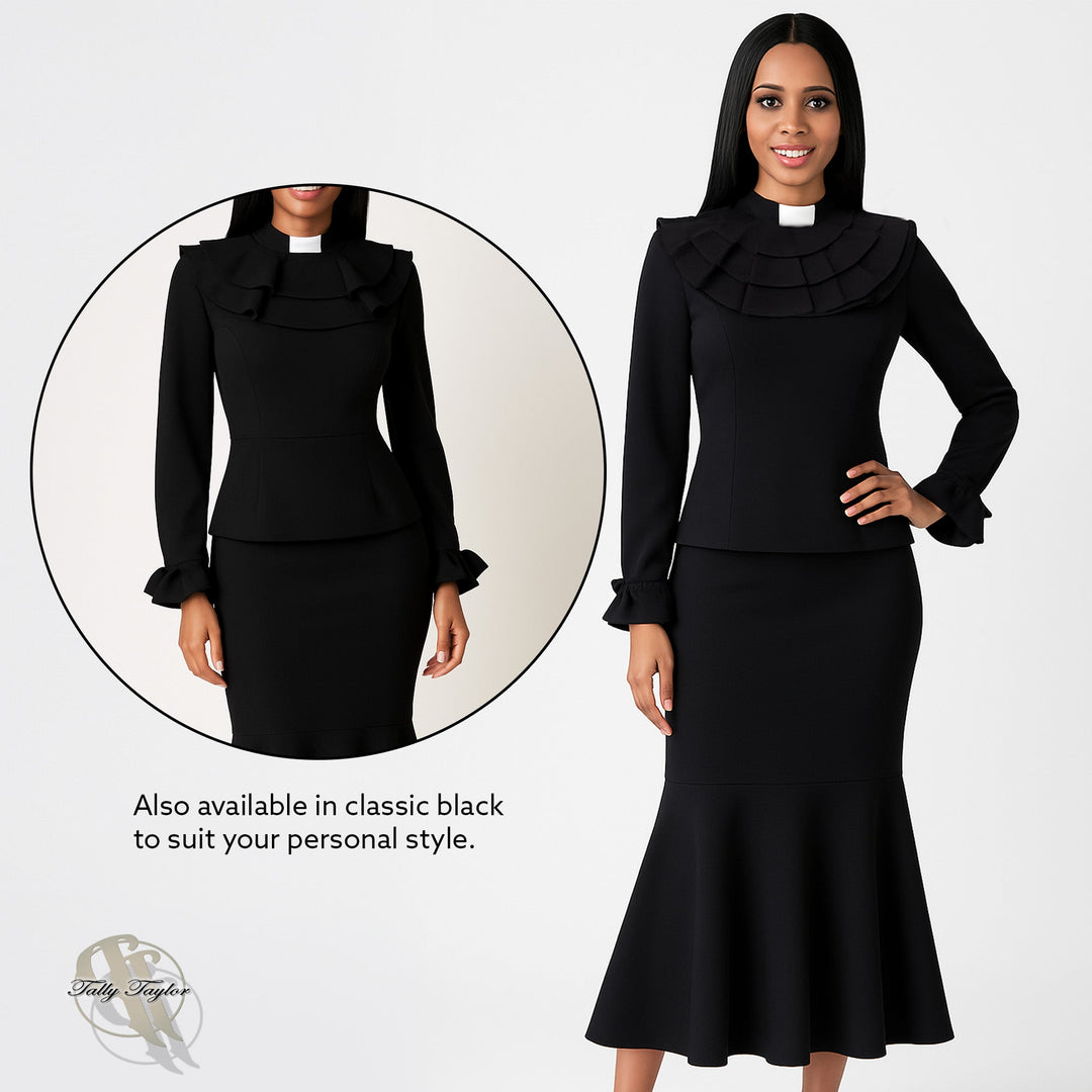 Divine Elegance Two-Piece Ruffle Church Set- 4601