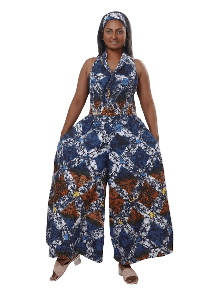 Batik Print Halter Jumpsuit - Especially Yours