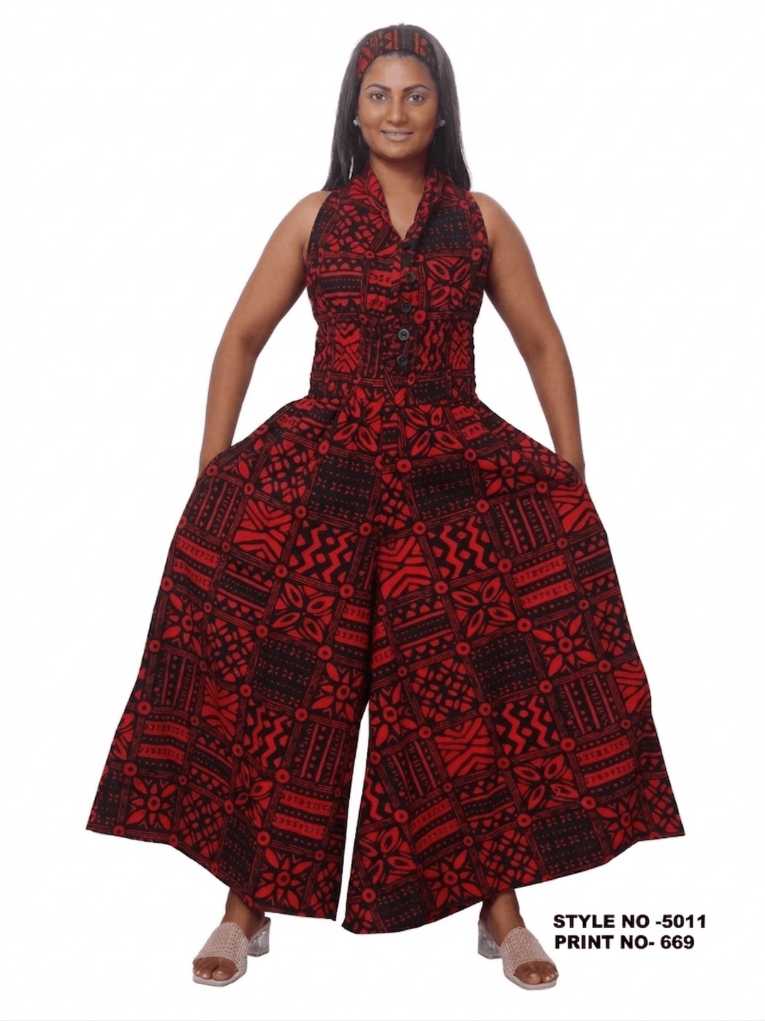Batik Print Halter Jumpsuit - Especially Yours