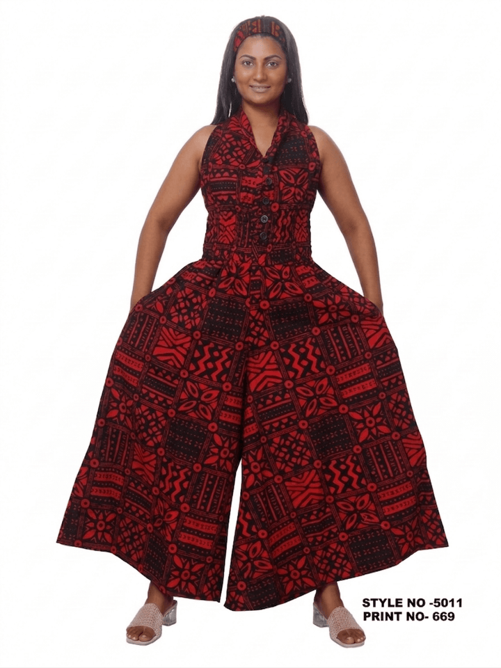 Batik Print Halter Jumpsuit - Especially Yours
