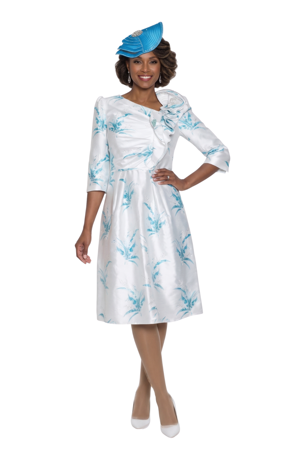 Floral Jacquard Church Dress by Lily and Taylor