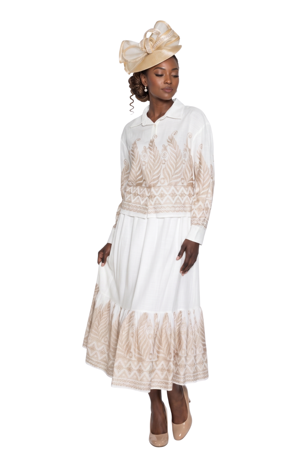 Embroidered Maxi Church Dress by Lily & Taylor