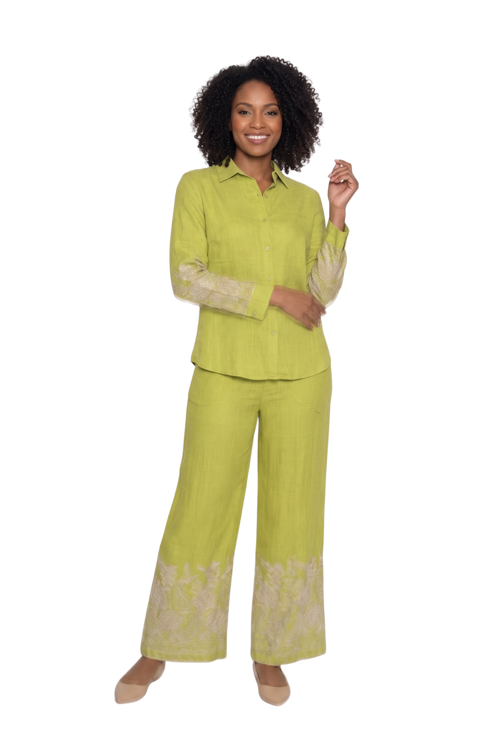 Lace Trim Pant Set by Lily & Taylor