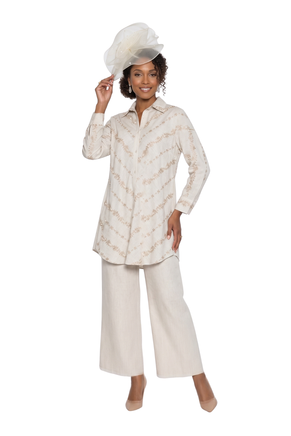 Embellished Tunic Pant Set by Lily & Taylor