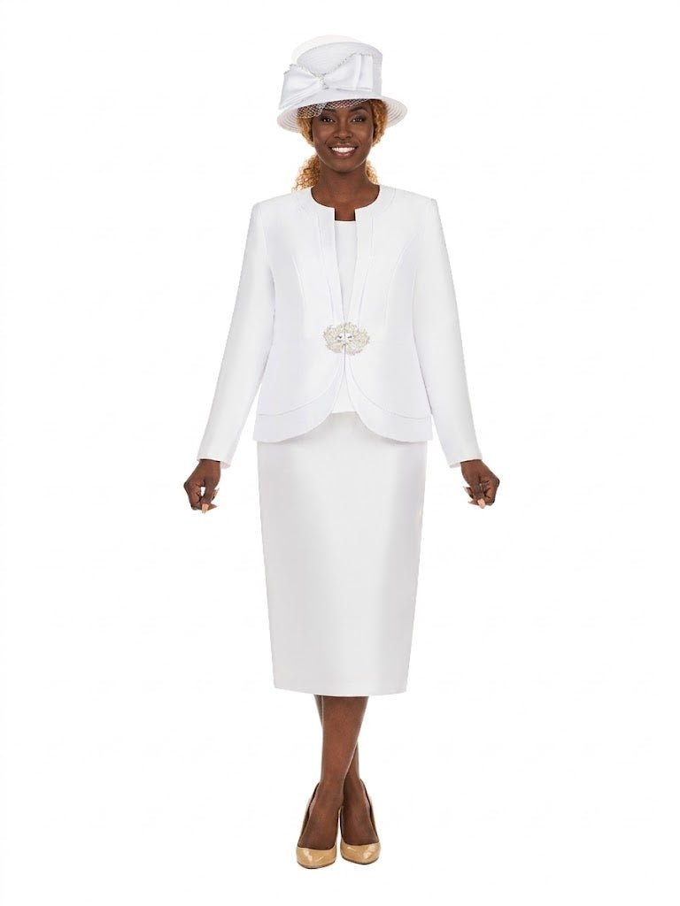 3pc Silky Twl Skt Suit w/ Layered Designs