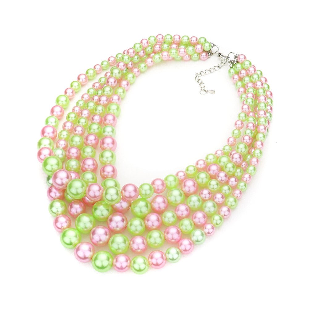 Pearl Multi Strand Bib Necklace - Especially Yours