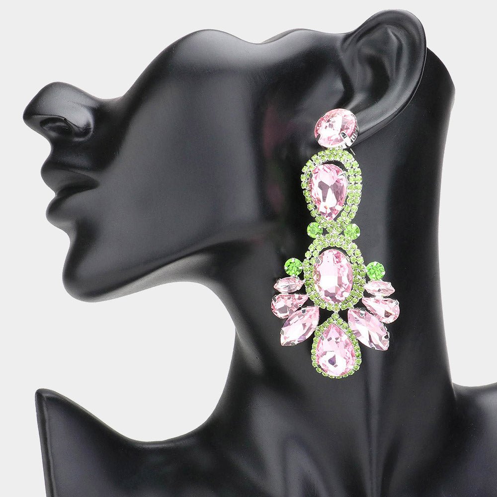 Crystal Rhinestone Pave Drop Evening Earrings - Especially Yours