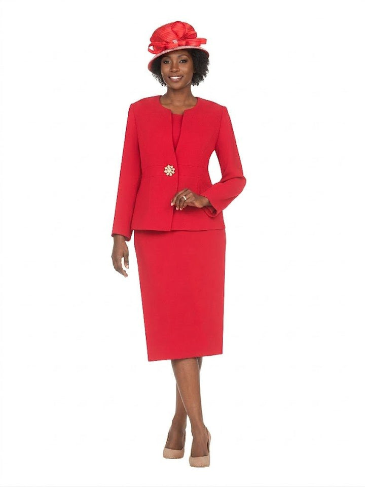 Timeless 3pc Skirt Suit with Jewel Brooch - Plus - Especially Yours