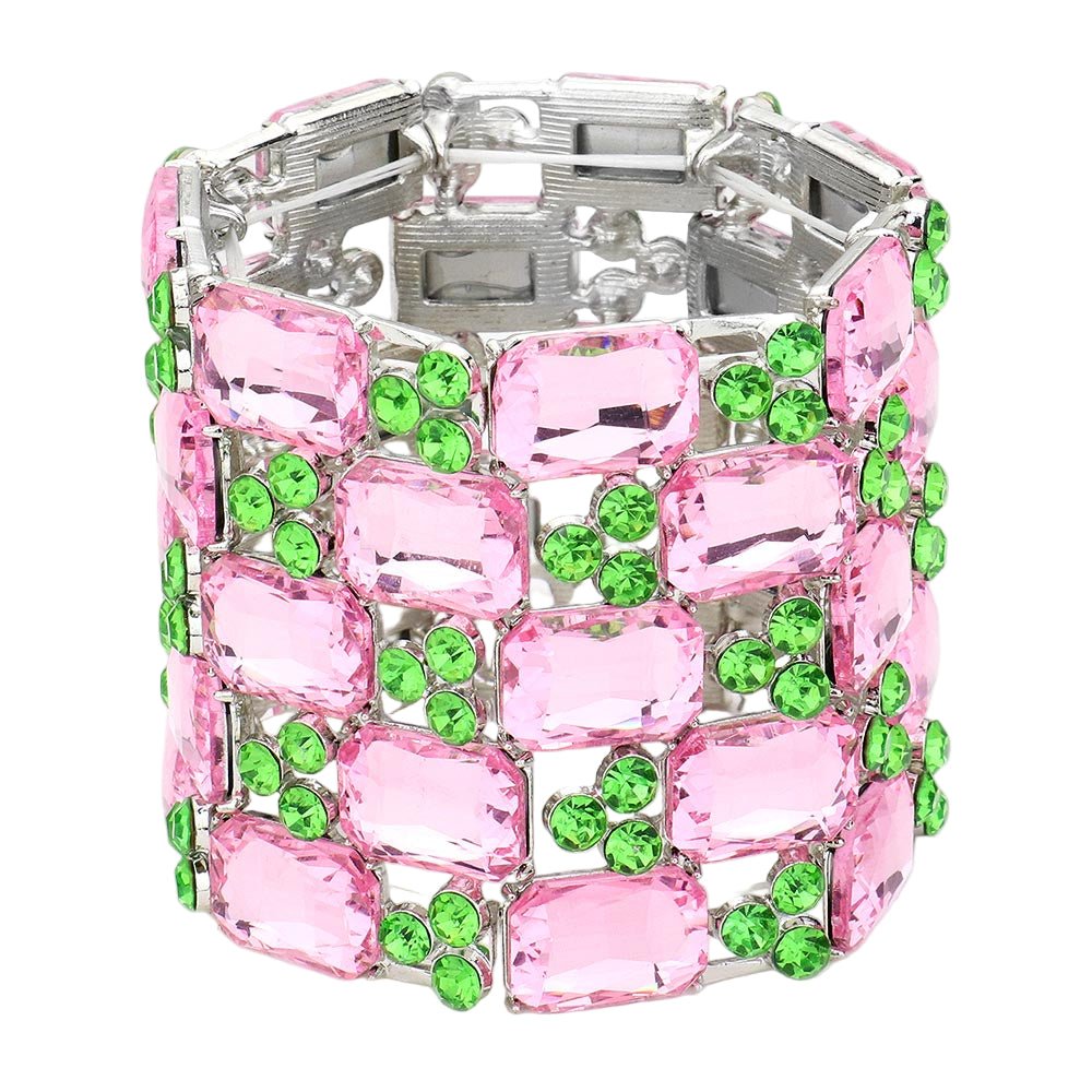 Emerald Cut Crystal Stretch Evening Bracelet - Especially Yours