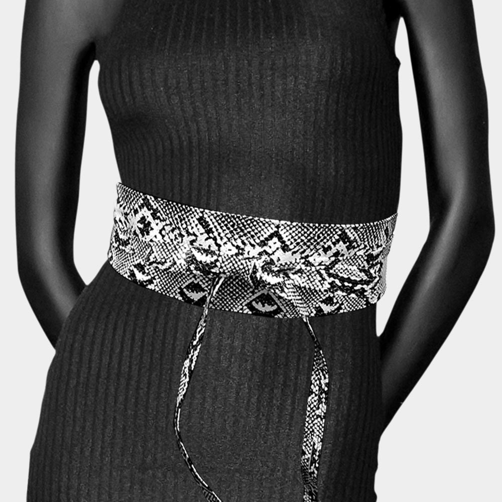 Snake Skin Print Wide Belt - Especially Yours