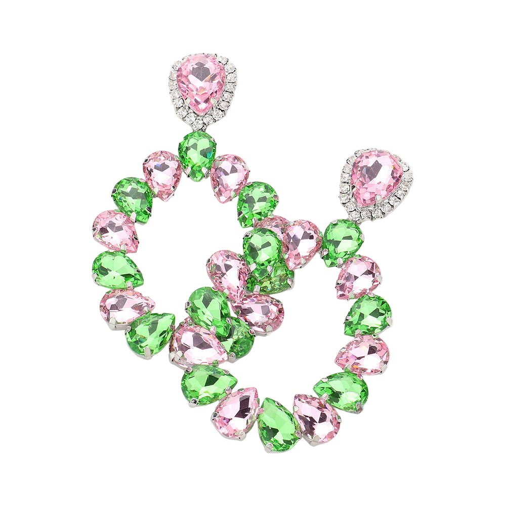 Teardrop Stone Cluster Evening Earrings - Especially Yours