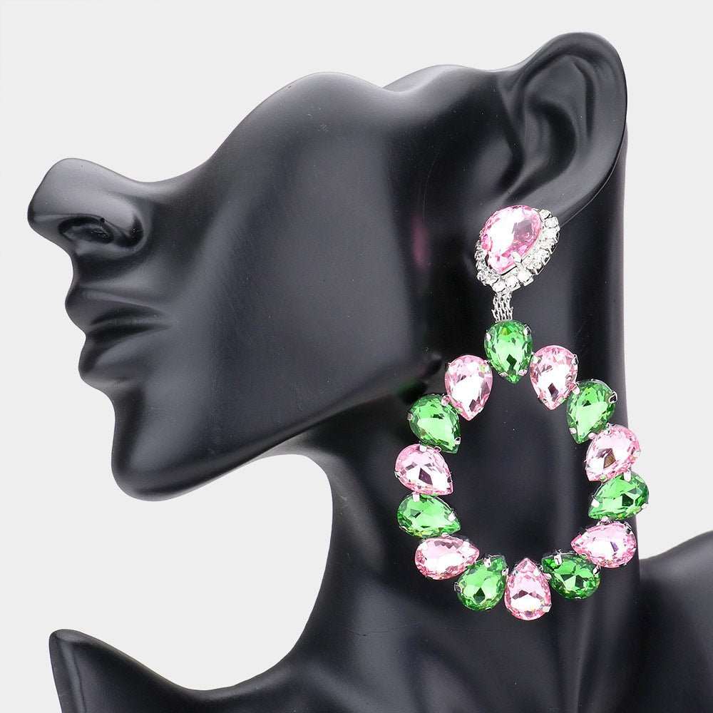 Teardrop Stone Cluster Evening Earrings - Especially Yours