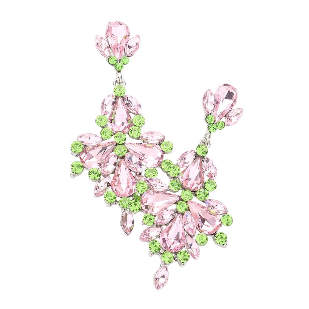 Glass Crystal Statement Dangle Evening Earrings - Especially Yours