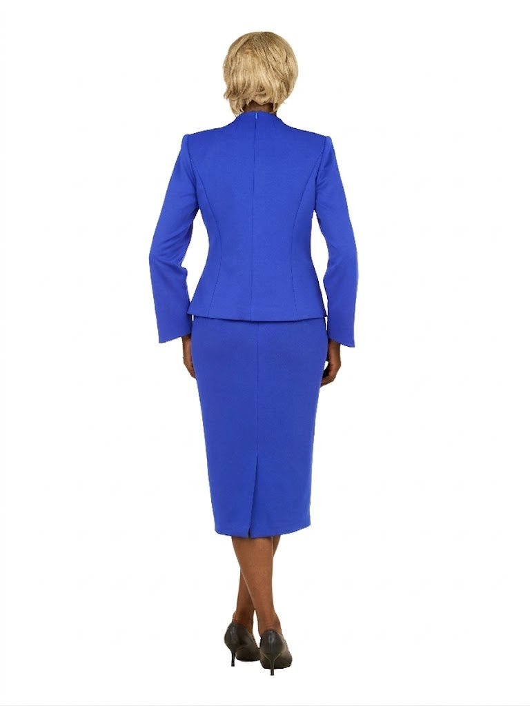 2pc Light Scuba Skirt Suit w/ Pleats & Stones - Especially Yours