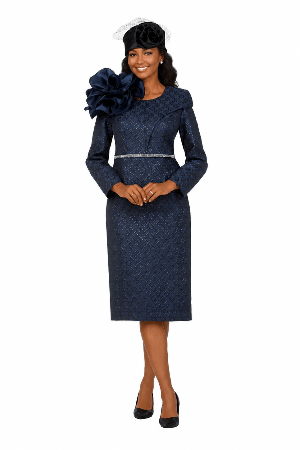 Midnight Bloom Jacquard Dress - Especially Yours