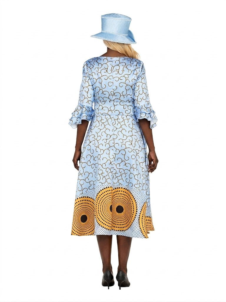 Silky Twill Fit&Flare Drs w/ Belt in African Print - Especially Yours