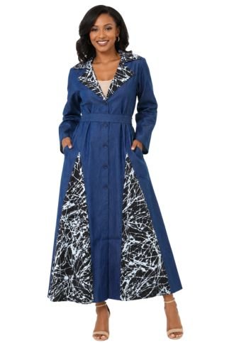 7752- Pop Of Color Denim Dress