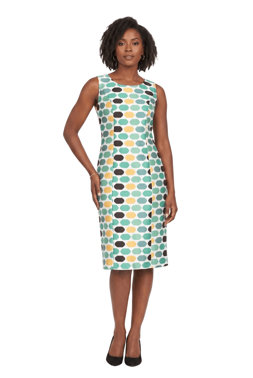 Dot Print 2pc Bell Sleeve Sheer Jkt Dress Set - Especially Yours