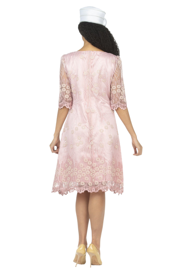 1pc Short Slv Lux Lace A-line Dress - Plus