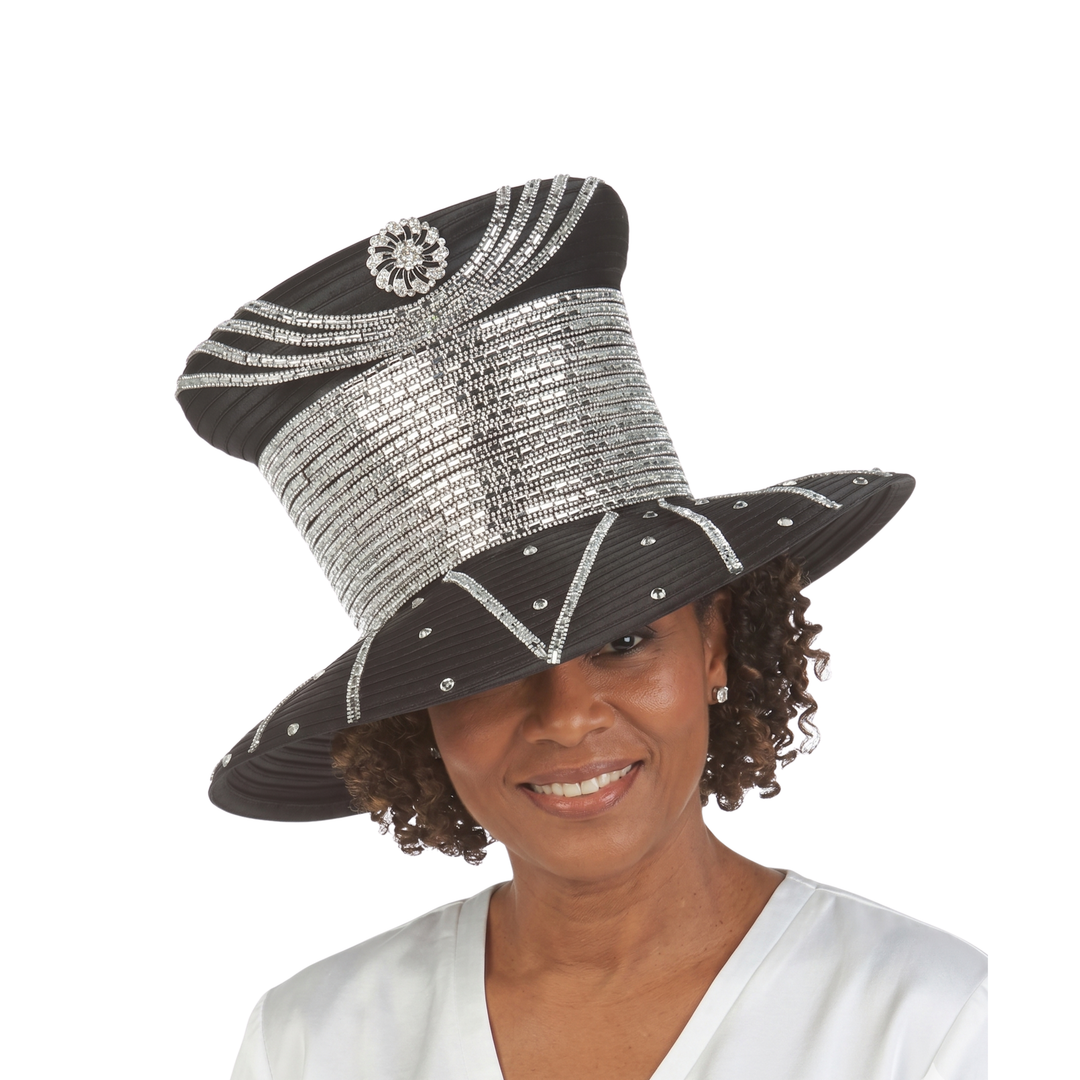 High Crown Heavily Stoned Medium Brim Hat