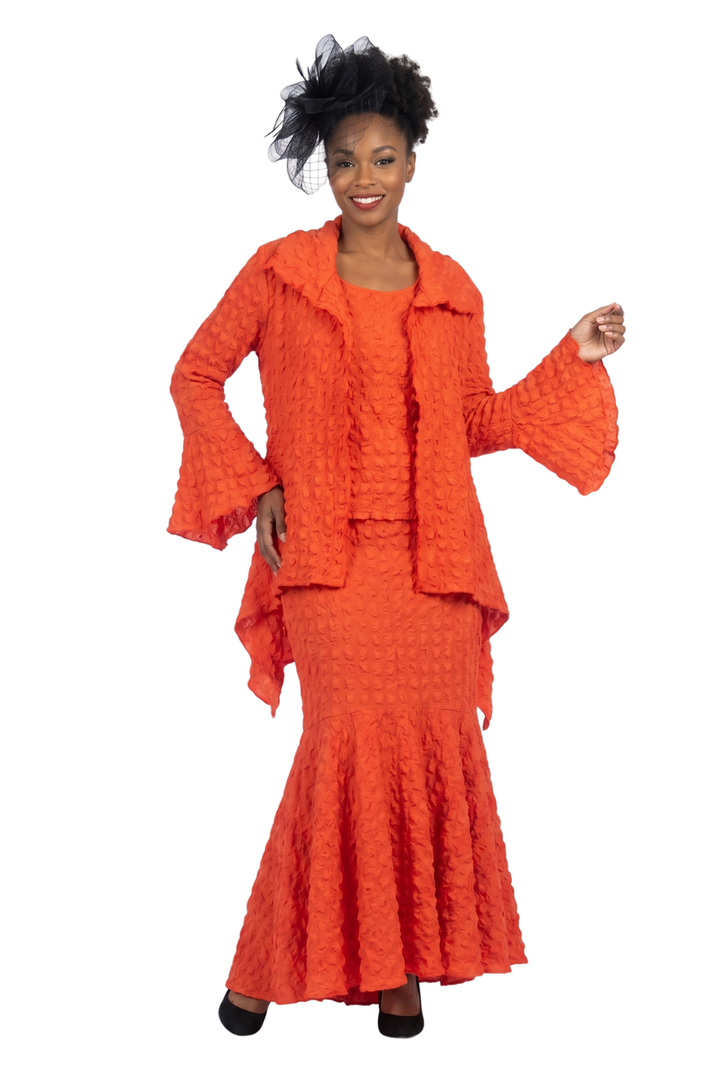 3pc Popcorn Hi-lo Jkt, Cami, Pleated Skirt Set