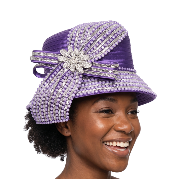 Small Brm Hat w/ Massive Rhinestones Decor
