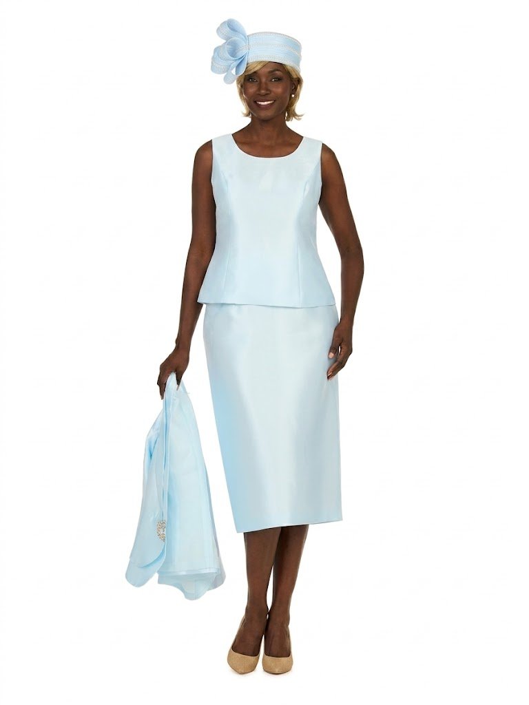 3pc Silky Twl Skt Suit w/ Layered Designs