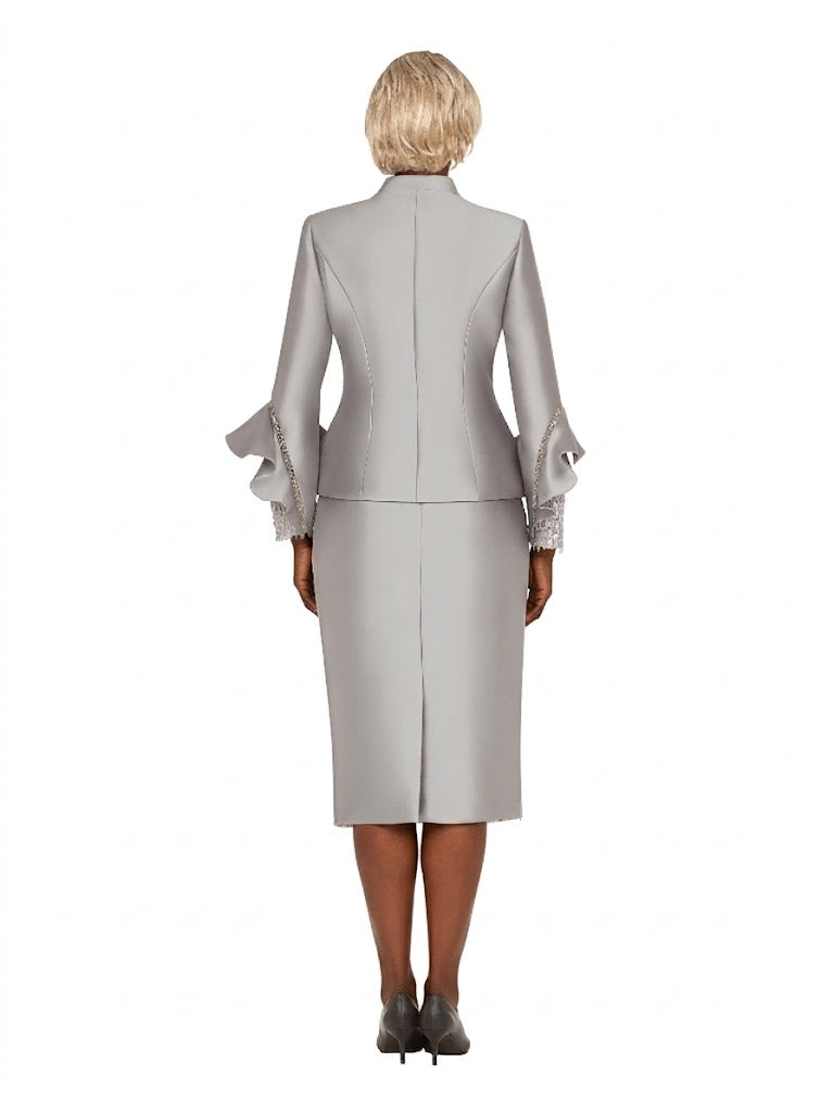 3pc Rfl-Cuff Jkt, Cami&Fringe Skirt Suit-Plus