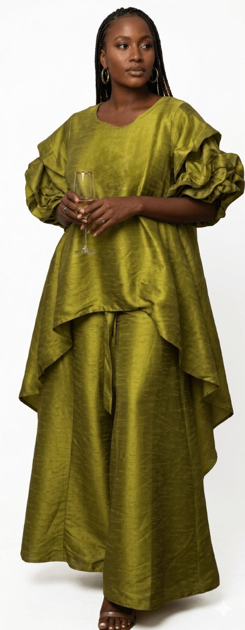 Ebony & Gold Sculptural Peplum Set - Especially Yours