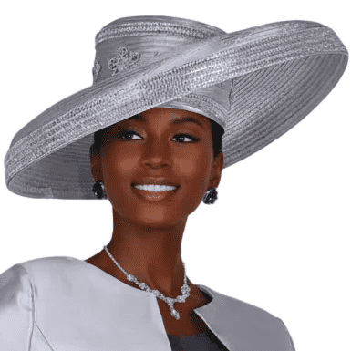 Elegant Olive & Silver Church Hat by Champagne Italy H6108 for Special Occasions - Especially Yours