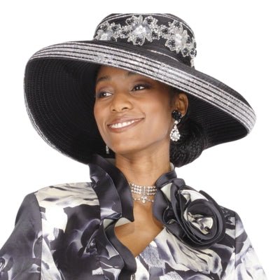 Elegant Black Champagne Italy H6111 Church Hat with Classic Design - Especially Yours