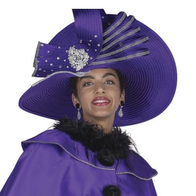 Elegant Women's Purple Church Hat H6116 - PU by Champagne Italy Formal - Especially Yours