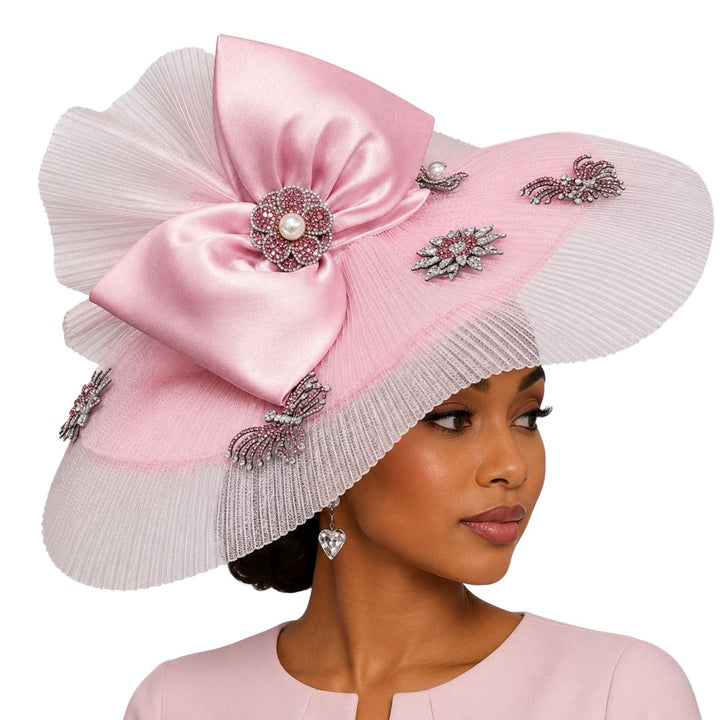 Duomo Pleated Illusion Wide Brim Church Hat - Whittall & Shon - Especially Yours