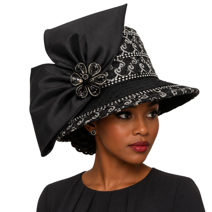 Bijoux Sequin Bow Church Hat by Whittall & Shon - Especially Yours